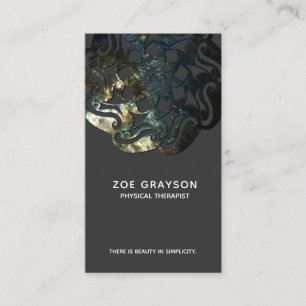 Cartão De Visita Mandala orgânica natural em cinzas escuras