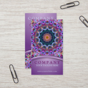 Cartão De Visita Mandala roxa de Lotus