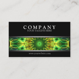 Cartão De Visita Mandala verde e amarela moderna