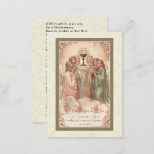 Cartão De Visita Mande seu Anjo do Guardião para a missa Santa