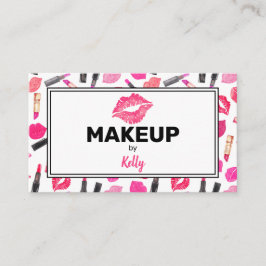 Cartão De Visita Maneira de Aquarela Artista Glam Dourado Rosa