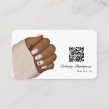 Manicure de Homem Afro-Americano Código QR de Negó