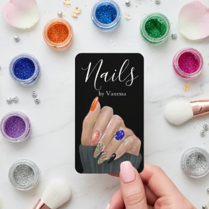 Cartão De Visita Manicure de Salão de Unhas Profissional Código QR 