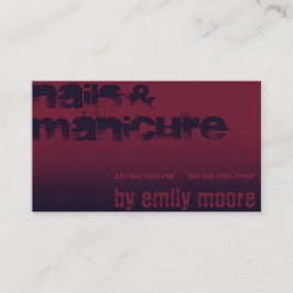 Cartão De Visita Manicure Modern Burgundy Purple Nail Designer