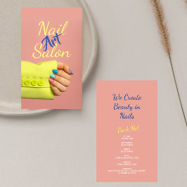 Cartão De Visita Manicurist Nail Artista de Script na moda