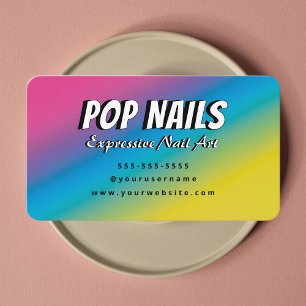 Cartão De Visita Manicurista Artista de Arte Pop Expressiva