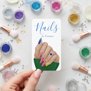 Cartão De Visita Manicurista Chic Código QR Técnico de Unhas Elegan