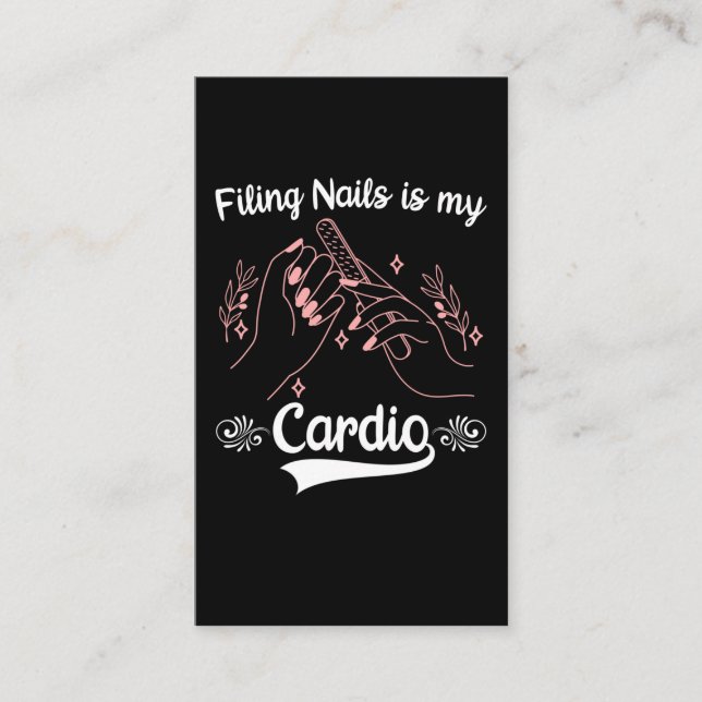 Cartão De Visita Manicurista de arquivamento de unhas do Nail Tech  (Frente)