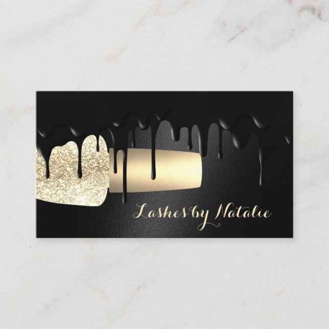 Cartão De Visita Manicurista de Unidades Negras Modernas de Salão P (Frente)