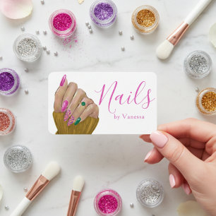 Cartão De Visita Manicurista Elegante Estilo de Salão de Unhas
