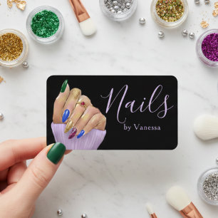 Cartão De Visita Manicurista Elegante Técnico de Unhas Salão de Lux