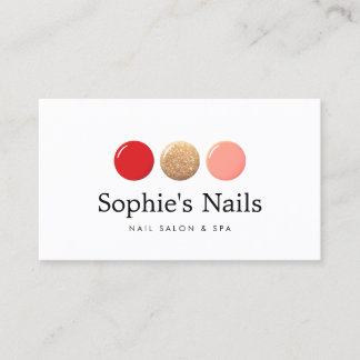 Cartão De Visita Manicurista Nail Salon Glitter Logotipo de Gotas P