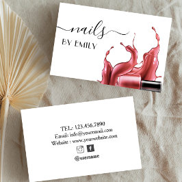 Cartão De Visita Manicurista Polonês do Salão de Nail