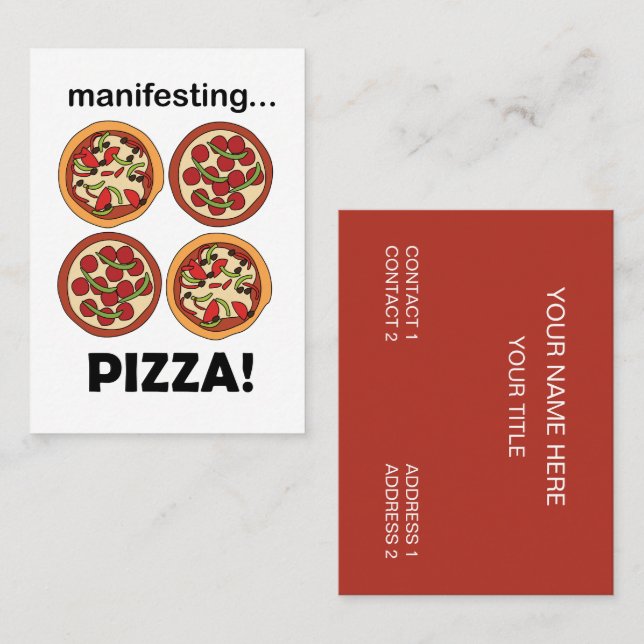 Cartão De Visita Manifesting Pepperoni Pizza Restaurant (Frente/Verso)