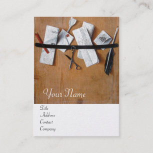 Cartão De Visita MANTEIRA EM MADEIRA MONOGRAMA cor-de-rosa branca