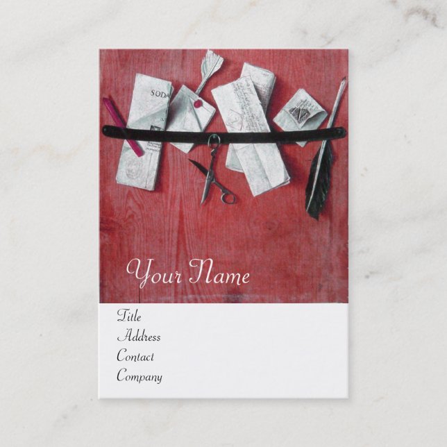 Cartão De Visita MANTEIRA EM MADEIRA MONOGRAMA vermelha (Frente)