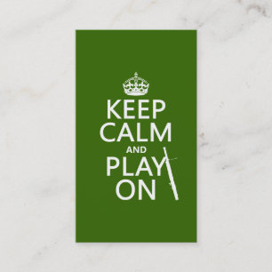Cartão De Visita Mantenha a calma e o jogo em (fagote) (alguma cor)