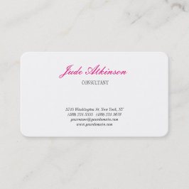 Cartão De Visita Manuscrito Minimalista Feminino Moderno e Branco