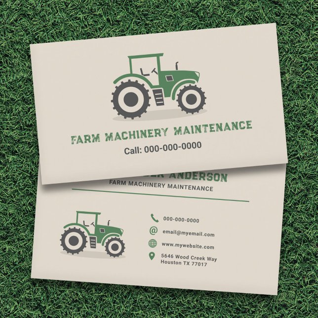 Cartão De Visita Manutenção do trator de fazenda (Farm Tractor Maintenance Business Card)