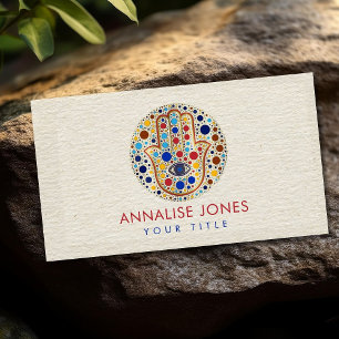 Cartão De Visita Mão de Hamsa - Mão de Fatima Dot Art