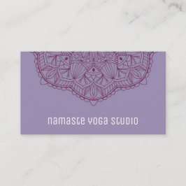 Cartão De Visita Mão Roxa Desenhou Mandala Simples Elegante