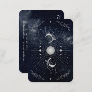 Cartão De Visita Mãos com Luas Cosmos Astrologia Tarot