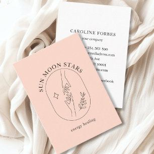 Cartão De Visita Mãos minimalistas, Estrela, Folha, Arte em Linha,