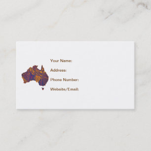 Cartão De Visita Map Doodle Orange Purple, Austrália