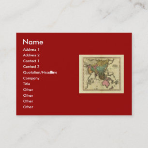 Cartão De Visita Mapa 1825 de Ásia pelo curtidor de Henry