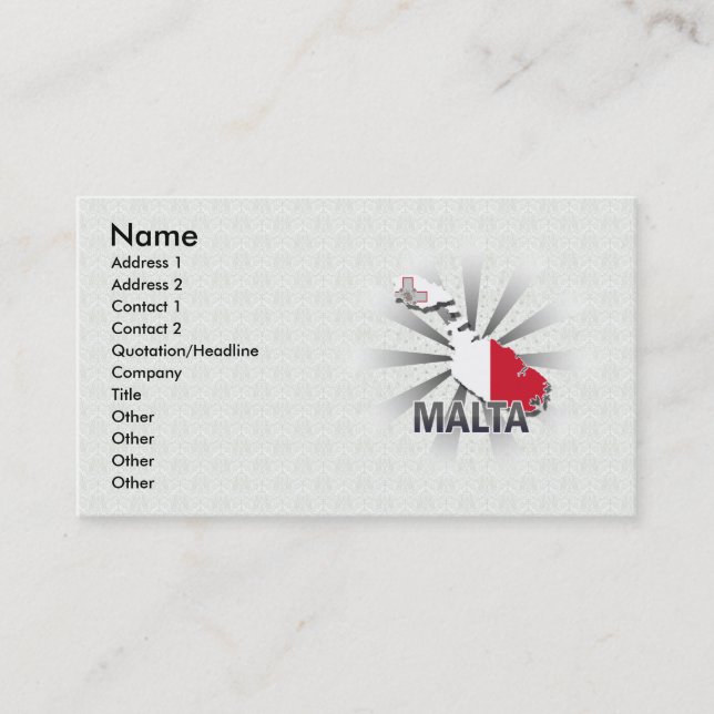Cartão De Visita Mapa 2,0 da bandeira de Malta (Frente)