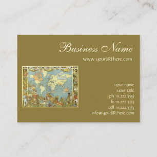 Cartão De Visita Mapa Antigo do Mundo do Império Britânico, 1886