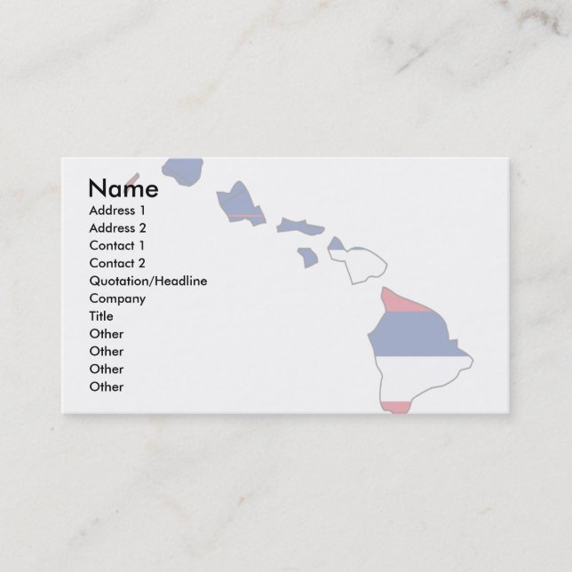 Cartão De Visita Mapa da bandeira de Havaí (Frente)