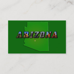 Cartão De Visita Mapa de arizonas e Texto de Imagem