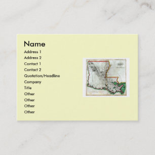 Cartão De Visita Mapa de Louisiana e bandeira do estado