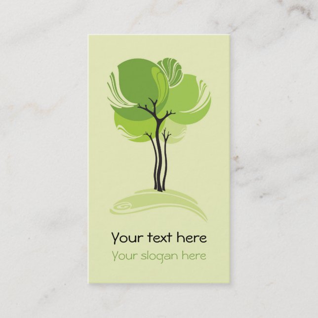 Cartão De Visita Mapa de visita Árvore Desenho (Frente)