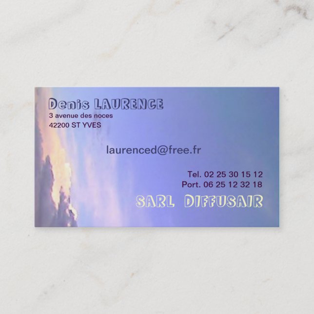 CARTÃO DE VISITA MAPA DE VISITA CÉU E DE NUVEM (Frente)