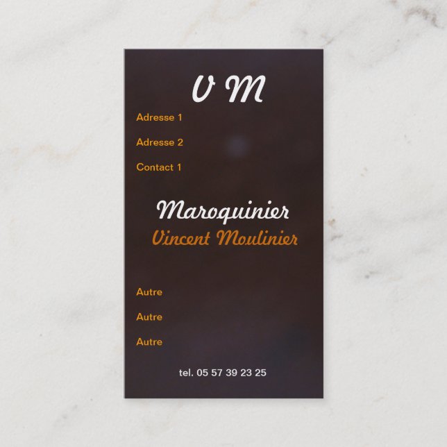 Cartão De Visita Mapa de visita couro (Frente)