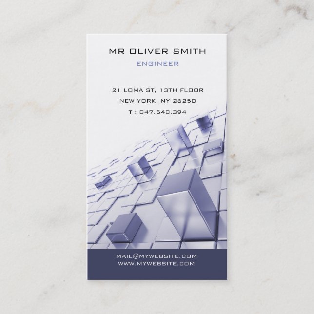 Cartão De Visita Mapa de visita engenheiro construção BTP (Frente)