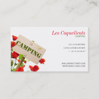 Cartão De Visita Mapa de visita profissional, parque de campismo