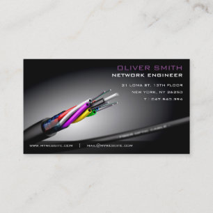 Cartão De Visita Mapa de visita sobre fundo preto rede fibra óptic