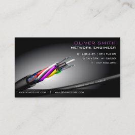 Cartão De Visita Mapa de visita sobre fundo preto rede fibra óptica