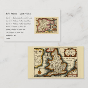 Cartão De Visita Mapa do Atlas Antiquário do Condado de Essex, Ingl