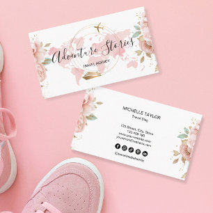 Cartão De Visita Mapa do Mundo Azul do Blog do Viagem da Agência de