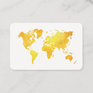 Cartão De Visita Mapa do mundo (ouro)