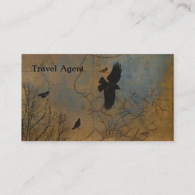 Cartão De Visita Mapa do Vintage (Frente)