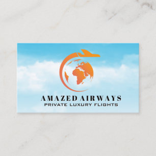 Cartão De Visita Mapa Global Avião Voando