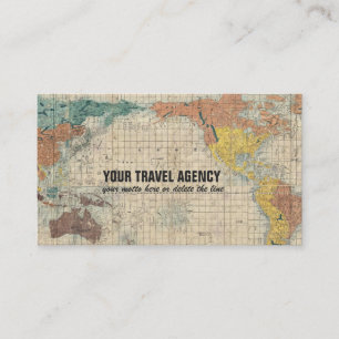 Cartão De Visita Mapa japonês do vintage do mundo