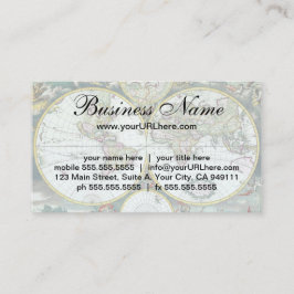 Cartão De Visita Mapa Mundial Antigo do Século 17, Frederick De Wit