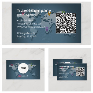 Cartão De Visita Mapa Mundial de Agência de Viagens