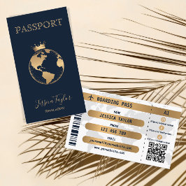 Cartão De Visita Mapa Mundial de Embarque da Agência do Passport Vi